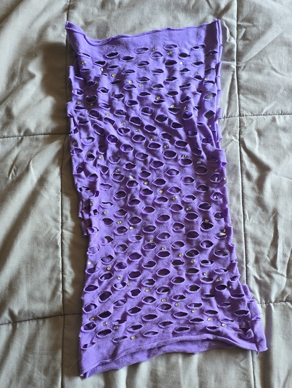 Rhinestoned Mesh Tube Dress
